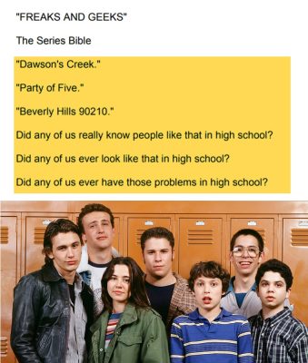 Freaks and Geeks TV show bible opening